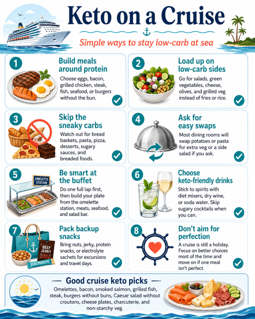 Keto on a cruise infographic